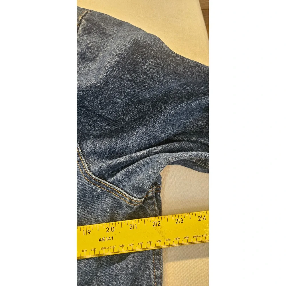Levis 71506 0216 Denim Trucker Jacket Mens 46L Blue Made in USA Vintage Long
